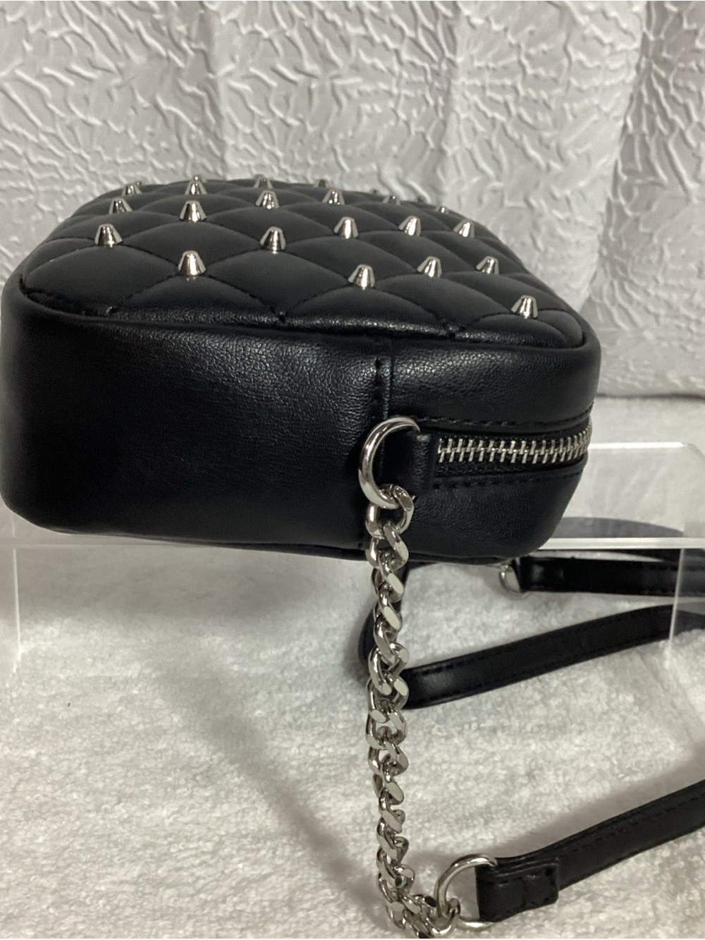 Rebecca Minkoff Black Quilted Studded Crossbody Bag EUC - Picture 7 of 11